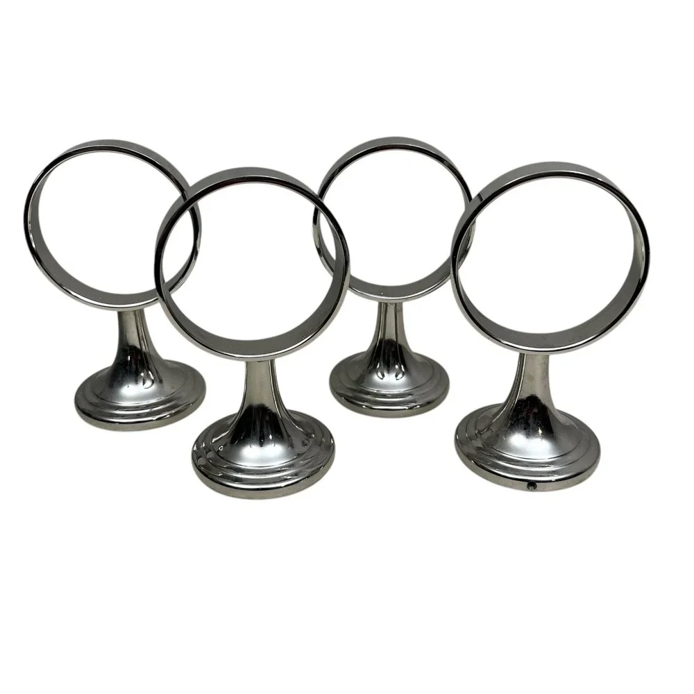 Pottery Barn Mercer Wall Vase Mural Silver Polished Nickel Finish 4.5in Set of 4